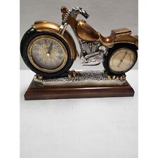 Vintage Motorcycle Desk Clock & Thermometer By Linchen picture