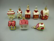 LOT OF 8 GLASS ORNAMENTS / 1 CHRISTBORN, 1 POLAND / BUILDINGS / CHURCH, HOUSE + picture
