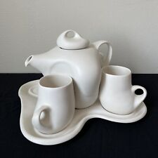 Peter Saenger Design Handmade Modernist Porcelain Studio Pottery Nesting Tea Set picture