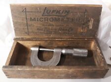 Vtg Antique Lufkin #1111 Micrometer Advertising Wood Box 1922 Measuring Tool picture