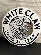 White Claw Hard Seltzer Logo Round  Clear Center Promo Bar Sign Rare 20” Used picture
