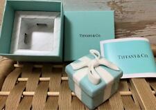 TIFFANY & Co. Mini Blue Ribbon Bow Box Jewelry Case Trinket Porcelain w/Box picture