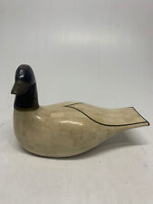 Vintage Maitland Smith Tessellated Marble Water Bird Table Top Sculpture  picture