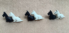 Vintage Black and White Scotch Britain Scottie Dogs Lapel Pin Brooch Lot of 3 picture