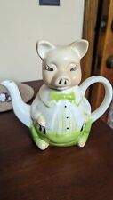 Tony Wood Ceramic Master Piggy Pig 7” Tea Pot Made in England picture