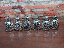  LENOX Silver Plated SNOWMAN Christmas Tree Ornament TIS THE SEASON, lot of 6 picture