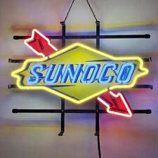 Sunoco Gas Gasoline Station Neon Light Sign Wall Decor Artwork Gift 24