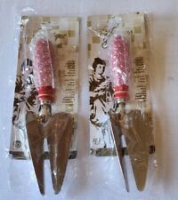 2 Slotted Pie Cutter Server Kitchamajig Kitchen Utensil Red Porcelain Handle New picture
