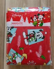 NEW Disney Christmas Mickey Mouse PEVA Vinyl Tablecloth Flannel Back 70