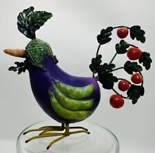 Vintage Eggplant Rooster Figurine Carrot Tomato Chicken Kitchen Farmhouse Decor picture