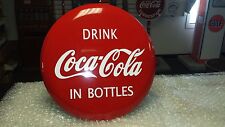 1940S 1950S ERA COCA-COLA EXTRA LARGE STEEL 26 INCH DIAMETER BUTTON/DISC SIGN    picture