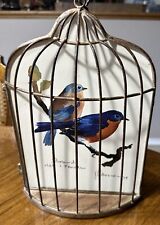 Vintage Caged Blue Birds Wall Art picture