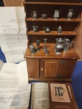 Franklin Mint Colonial American Pewter Miniature Collection Hutch Not Complete picture