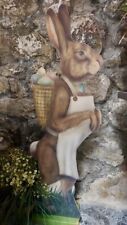Boardwalk Originals 48” Tall Rabbit with Apron. Hand Signed/Dated by Bonnie 2024 picture