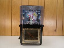 Vintage Fiber Optic Motion Lamp Gold Clock Spinning Flowers Tested picture