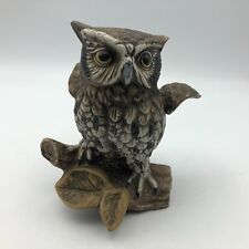 Wise Old Horned Owl On Log Figurine 5