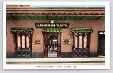 c1920s~Restaurant Paris~Havana Cuba~O Reilly Street~Downtown~Vintage Postcard picture