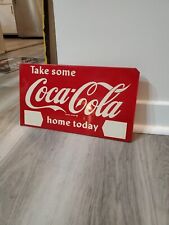 c.1950s Original Vintage Coca Cola Sign Metal Coke Take Some Home Rack Topper  picture