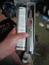 Zippo MULTI-PURPOSE Lighter w/ USA Flag - NOS in Original Box & Velvet Bag picture