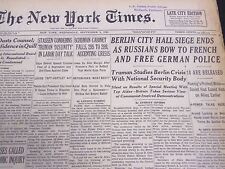 1948 SEPTEMBER 8 NEW YORK TIMES - BERLIN CITY HALL SIEGE ENDS - NT 4399 picture