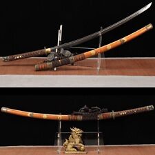 Tachi T10 Steel Katana Battle Ready Sharp Japanese Samurai Sword Real Hamon picture