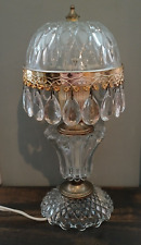Vintage Michelotti Holland Clear Crystal Boudoir Parlor Light Lamp Prisms 10” picture