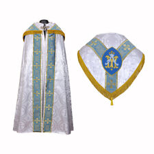 Metallic Silver Cope &Stole Set with AM embroidery,capa pluvial,chape,far fronte picture
