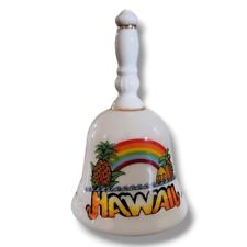 Vintage Hawaii White with Trim Rainbow & Pineapple Designs Souvenir Bell picture