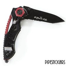 GURKHA BK8 Pocket Tanto Tactical Knife - Black-Ops - Black & Red - 2.75