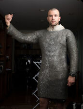 Flat Riveted With Flat Warser Chainmail shirt 8 mm Extra Large Size Full sleeve  picture
