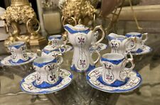 Vintage Limoges Tea Set Teapot Demitasse Cups Saucers Creamer Sugar Bowl 15pcs picture