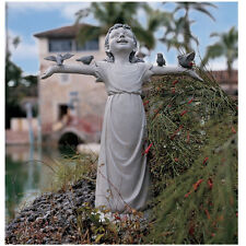 Medium Joys of Sunshine & Bird Friends Arms Out Little Girl Child Garden Statue picture