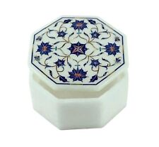 Marble Jewelry Box for Sister Lapis Lazuli Stone Inlay Work Corporate Gift Box picture