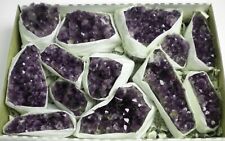13 Pc Lot Flat Amethyst Crystal Geode Cluster - 3 lbs 11 oz -  Bulk  - AMY282 picture