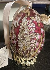 Laura Ashley Burgundy And Gold 3 1/2” Egg 2001 picture