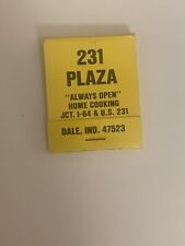 Vintage 231 Plaza Matchbook Full Unstruck Matches Ad Indiana Souvenir Collect picture