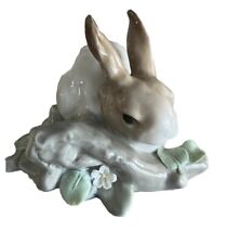 VINTAGE Lladro Spain Porcelain Figurine ~ Bunny on a Log #4773 picture