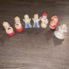 Lot 7 Vintage Gurley Novelty Candles Santa Snowman Angels 3” picture