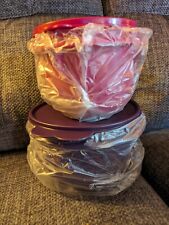 NEW Tupperware 2 Pc Mixing Bowl Set 270, 271,  W/ Lids Purple, Fuchsia picture