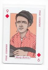 2018 Music Genius WOODY GUTHRIE Single Playing Card 9 of Diamonds picture