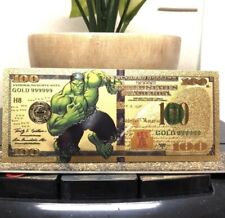 24k Gold Foil Plated The Incredible Hulk Banknote Marvel comics Collectible picture