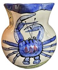 Tika Hand Painted Ceramic Pitcher With Crab Shrimp Seafood picture