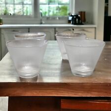 Vtg Set Of 4 MCM Ribbed Norse Federal Glass Punch Bowl Replacement Glasses picture