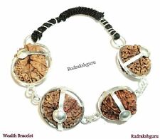 Wealth Bracelet / 7 + 9 +11 +13 Mukhi Rudraksha Of Nepal In Silver picture
