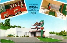 Salem OR China City Restaurant Art Deco Multi View Interior Oregon postcard BP2 picture