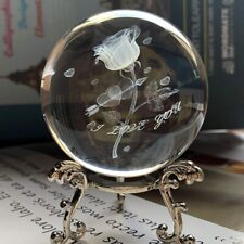 HDCRYSTALGIFTS Crystal 2.4 inch (60mm) Carving Rose Crystal Ball  picture