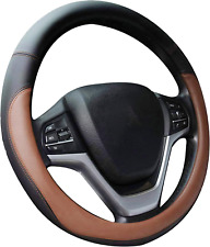Microfiber Leather Steering Wheel Covers Universal 15 Inch (Brown picture