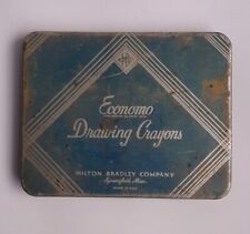 Milton Bradley Company Vintage Economo Drawing Crayons Tin Box Only picture