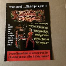 Orginal 1994  11- 8'' Tattoo Assassins, Data, East ARCADE GAME FLYER picture