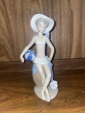 Vintage Lladro 5219 Porcelain Summer Girl with Beach Ball 1983 Flawless picture